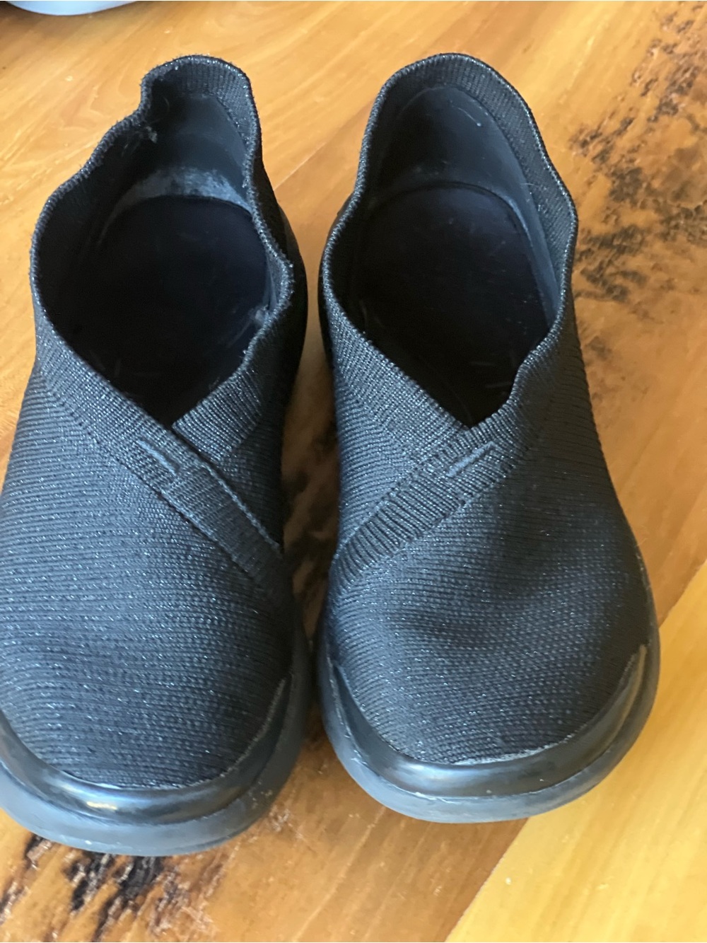 Bzees Women's Black Slip-On Stretch Knit Comfort Shoes